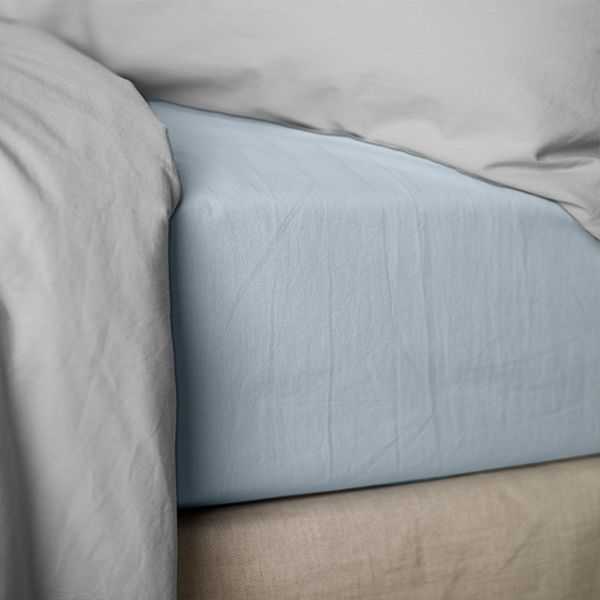 Drap housse 160x200 cm Percale Pearl Blue