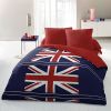 Parure de couette microfibre 220x240 cm London Flag Bleu