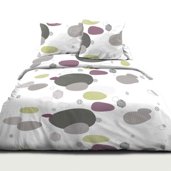 Parure housse de couette Galet microfibre