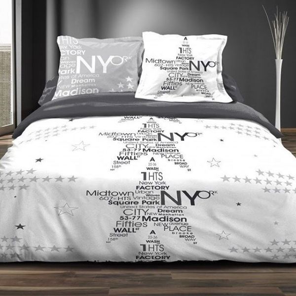 Parure de couette microfibre New York 220x240 cm