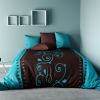 Parure de couette microfibre 220x240 cm Cacao Barry Turquoise