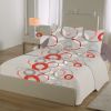 Parure de drap 100% Coton 57 fils Circles Red 240x300