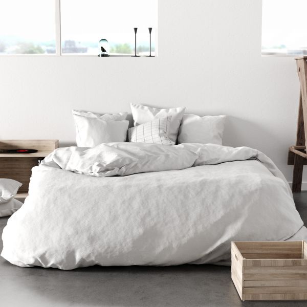 Housse de couette Percale de Coton 80 fils Neige