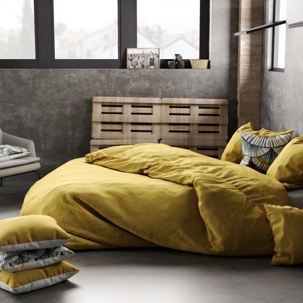 Housse de couette Lin Jaune Safran