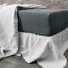 Drap housse Lin Vert Olive