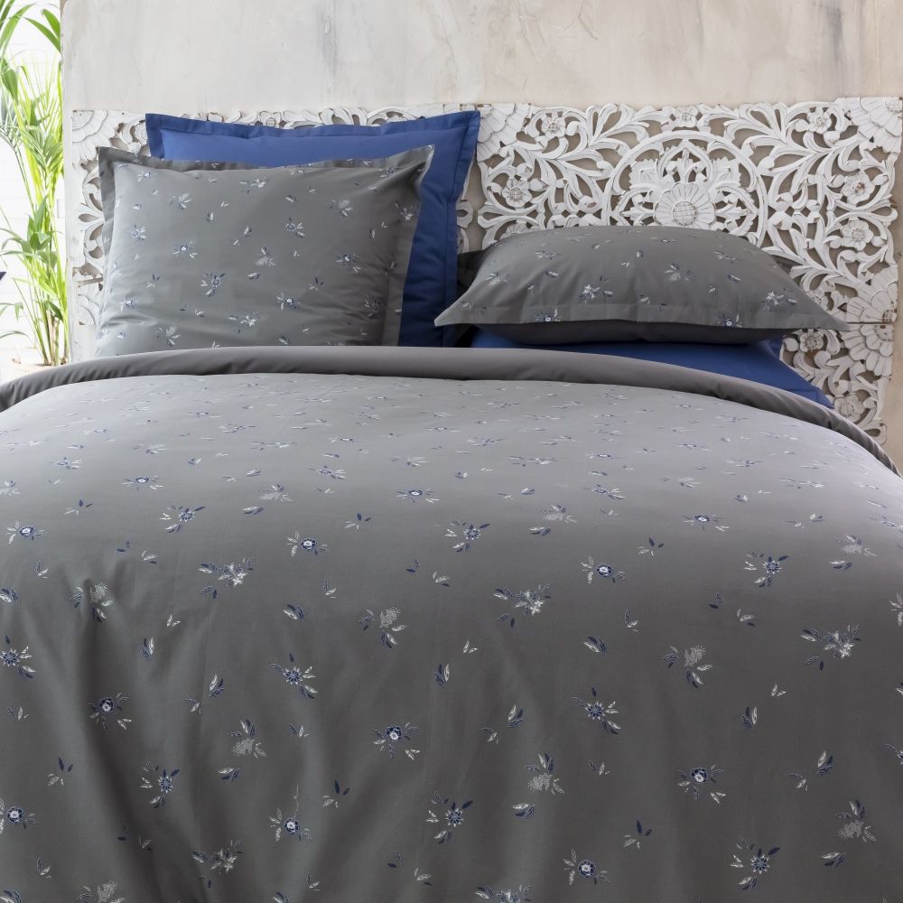 Parure de lit - Housse de couette réversible Percale de Coton 71 fils +  taie Campo - PD15202-140