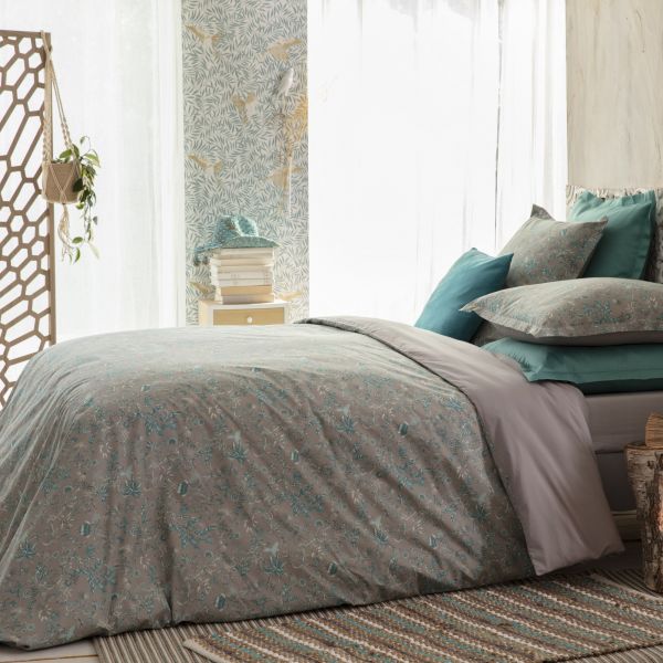 Housse de couette Percale de Coton Vegetal et taie d'oreiller