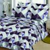 Housse de couette Coton Losange Violet et taie d'oreiller