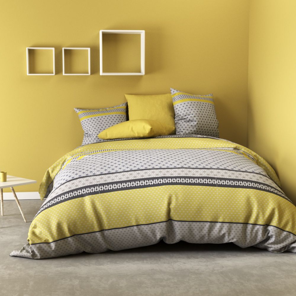 Housse de couette - Parure de couette Microfibre Vaxo Jaune