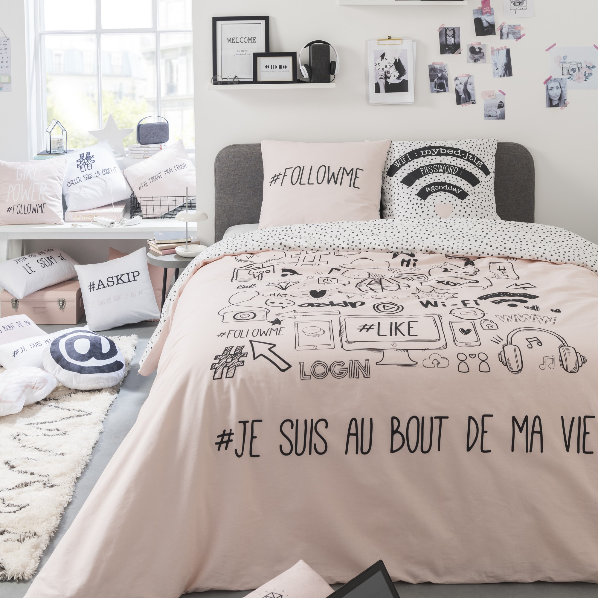 Parure De Couette Enfant 140x200 Cm 100% Coton 57 Fils - Roupillon Paradise Blanc - Home Linge Passion