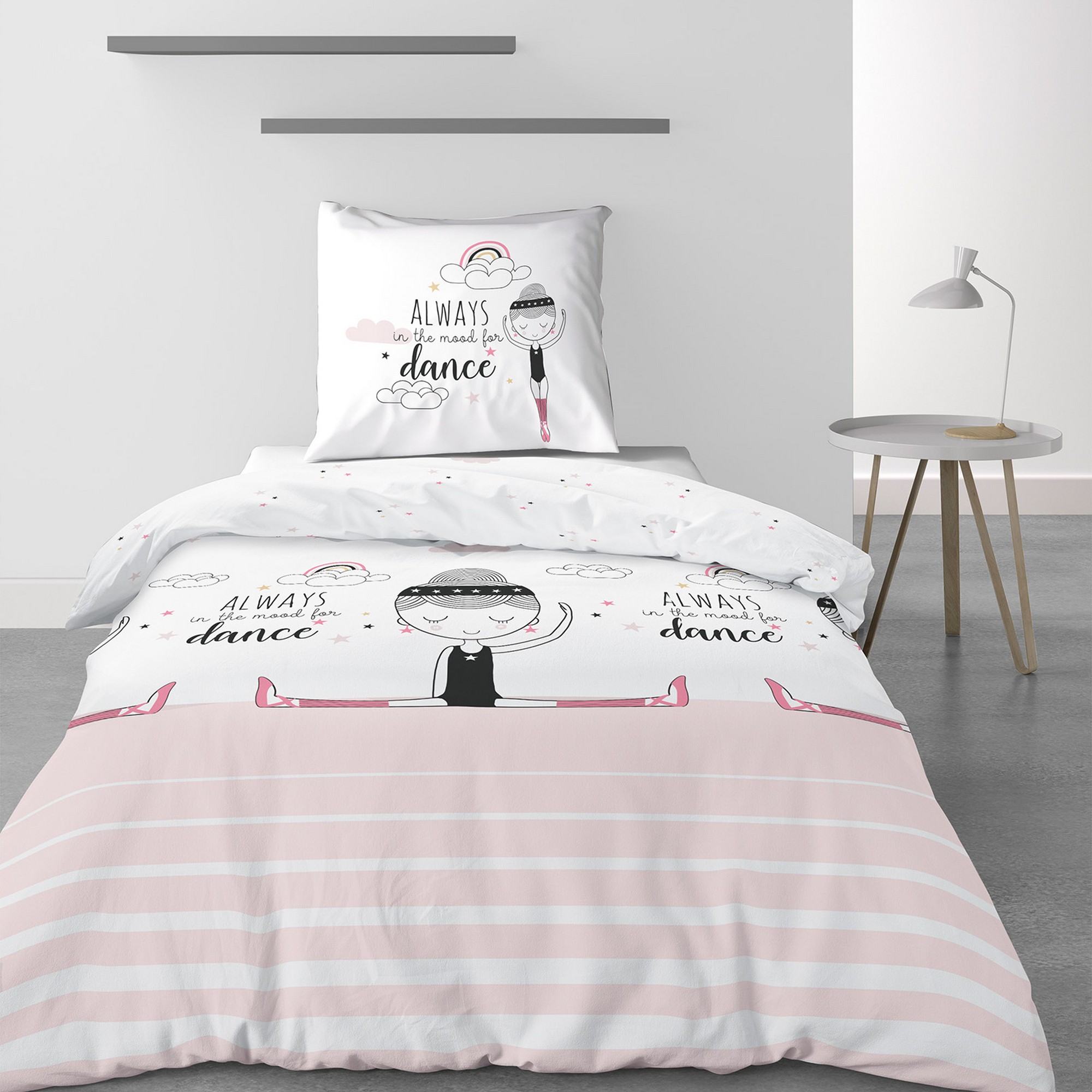 Housse de couette - Parure de lit pour fille 140x200 cm Coton Valentine