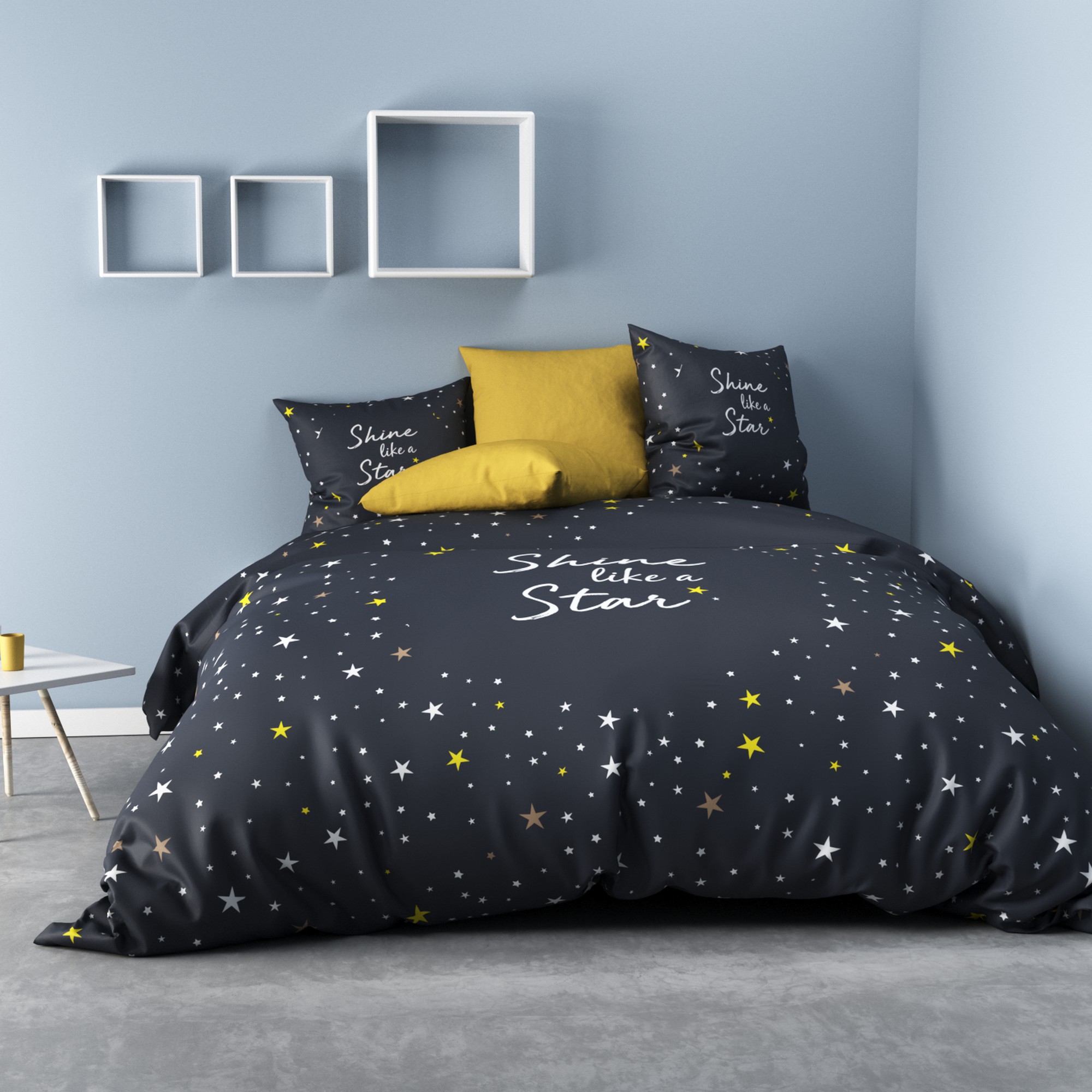 Housse De Couette Galaxie Marbre 200x200 Cm - 3 Pièces Microfibre, 2 Taies, Attaches Angles, Lavable Machine - 10