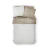 Parure de lit - Housse de couette 100% Percale de Coton Mastic/Chantilly