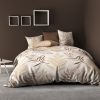 Parure de lit - Housse de couette 100% Coton 57 fils Feuille Beige