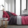 Parure de lit - Housse de couette 100% Coton 57 fils Trico Cassis/Charbon