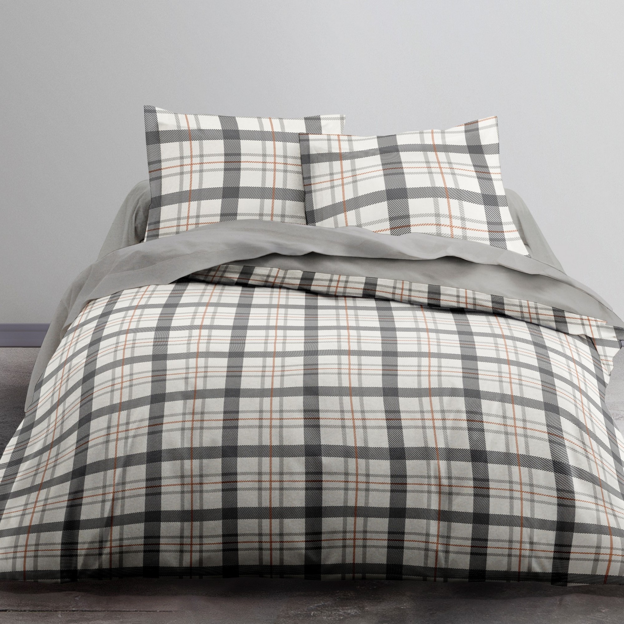 Housse De Couette Flanelle 220x240 + 2 Taies So Natural DOUCEUR D'INTERIEUR Pas Cher