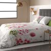 Housse de couette et taie d'oreiller coton Fleur Rose