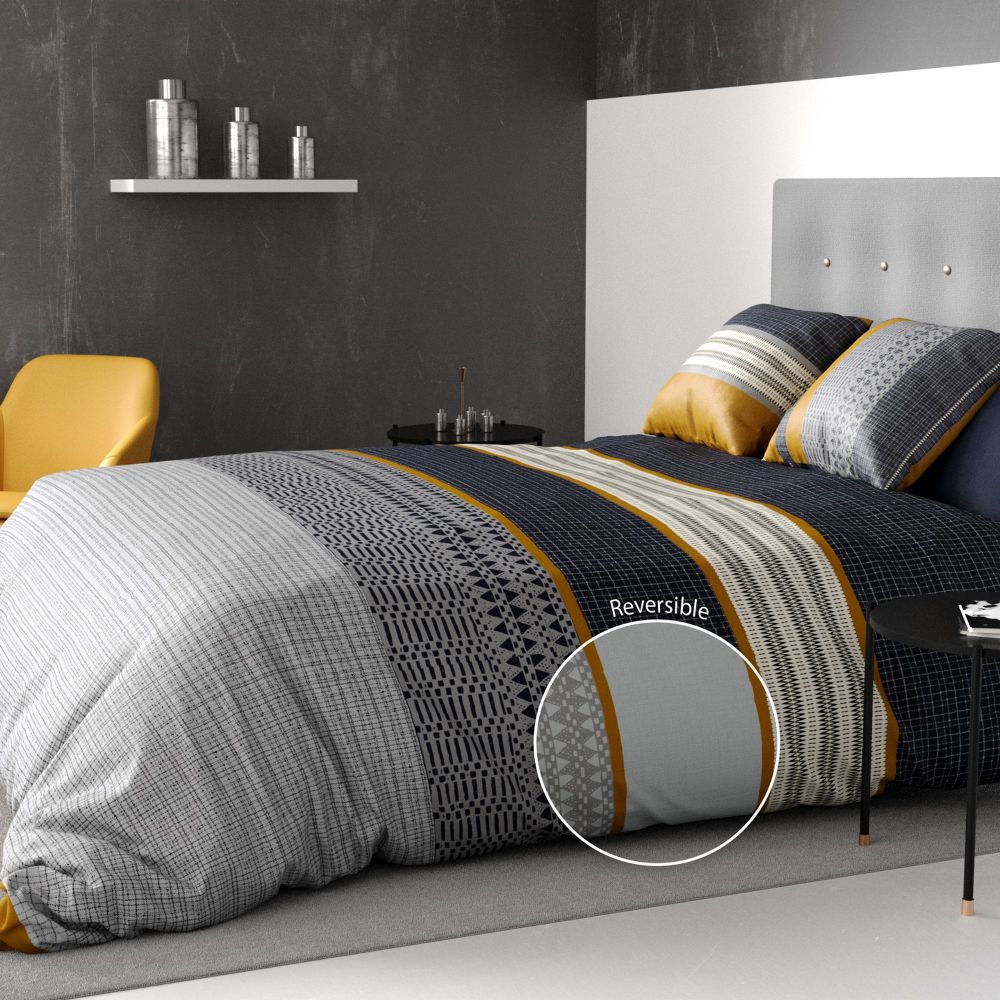 Parure housse de couette Réversible Percale de Coton Elka 2