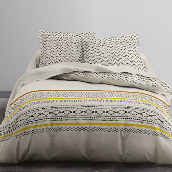 Parure de couette 2 pièces 140x200 cm 100% Coton 57 fils Djelba