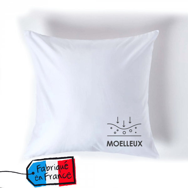 Oreiller moelleux 60x60 550gr/m² fabrication française