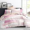 Housse de couette et taie d'oreiller 100% Coton 57 fils Laciotat Rose