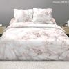 Housse de couette et taie d'oreiller 100% Coton 57 fils Marbre Rose