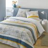 Housse de couette et taie d'oreiller 100% Coton 51 fils Peaceful Bleu