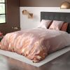 Housse de couette et taie d'oreiller 100% Coton 57 fils Plume Poudre