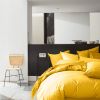Housse de couette 100% Percale de Coton Lavé 80 fils Bâton Rouge Jaune