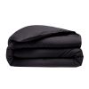 Housse de couette 100% Percale de Coton Lavé 80 fils Bâton Rouge Noir