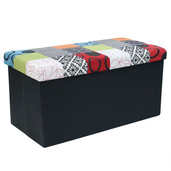 Banc & Coffre de rangement Patchwork 76 cm