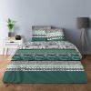 Parure de couette 100% Coton 57 fils Feuillage Vert