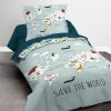 Housse de couette enfant 140x200 cm avec 1 taie d'oreiller 63x63 cm Parure de lit Coton Kids Kool 1.1