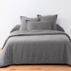 Parure de lit housse de couette avec taie d'oreiller 100% Coton 57 fils Anthracite