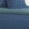 Parure de lit housse de couette avec taies d'oreiller 100% Coton 57 fils Ming Dark Blue