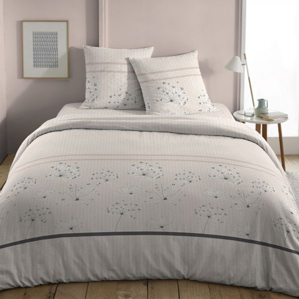 Parure de lit housse de couette avec taies d'oreiller 100% Coton 57 fils Silence Snow White