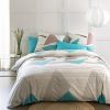 Parure de lit housse de couette avec taie d'oreiller 100% Coton 51 fils Malaga Turquoise