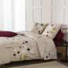 Parure de lit housse de couette avec taies d'oreiller 100% Coton 57 fils Tigy Bordeaux