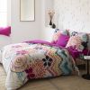 Parure de lit housse de couette avec taies d'oreiller 100% Coton 57 fils Maoria Cassis