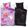 Parure de lit Peppa Pig 100% coton I like 140x200 cm brille la nuit