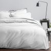 Housse de couette 220x240 + 2 taies d'oreiller 63x63 cm Satin de Coton Blanc