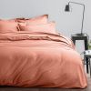 Housse de couette 220x240 + 2 taies d'oreiller 63x63 cm Satin de Coton Rose Thé