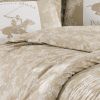 Housse de couette 220x240 + 2 taies d'oreiller 60x60 cm Coton Bhpc 013 Cream