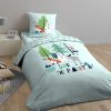 Housse de couette 140x200 + 1 taie d'oreiller 63x63 Coton Bio Save The Planet