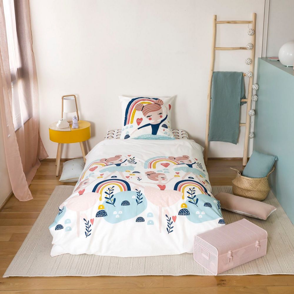 Housse de couette enfant en Coton Bio et lin + taie