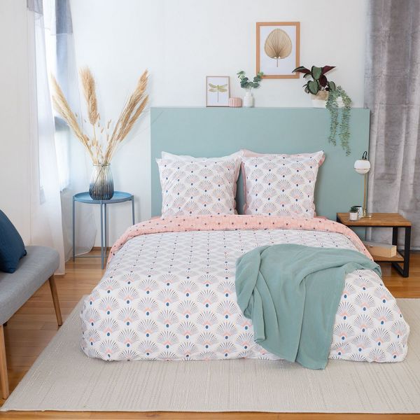 Housse de couette 140x200 + 1 taie d'oreiller 63x63 Coton Bio Mille