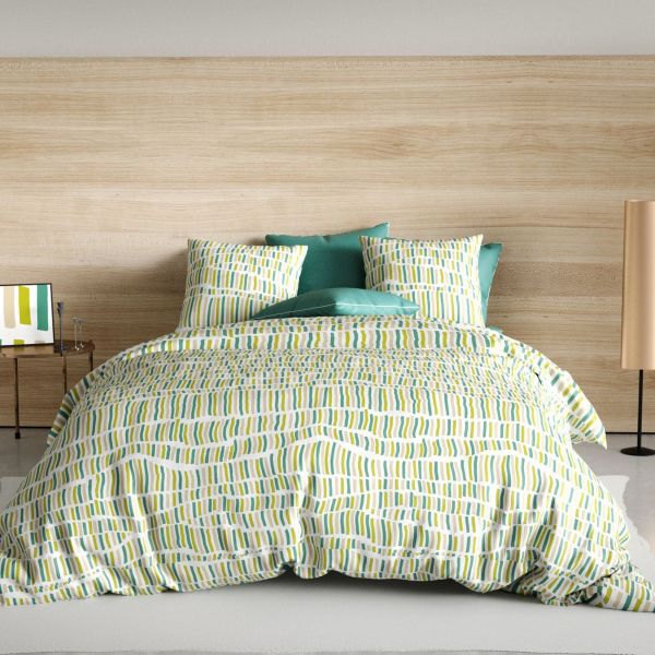 Housse de couette 240x260 + 2 taies d'oreiller 65x65 cm Coton Flava Green