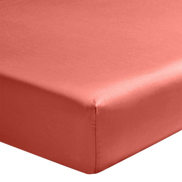 Drap housse 140x190 +30 cm Satin de Coton Sienne