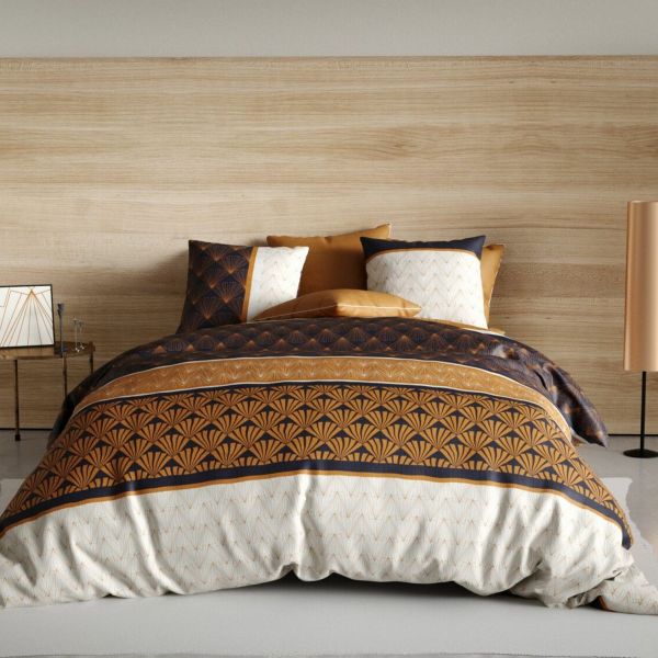 Housse de couette 140x200 cm + 1 taie d'oreiller 63x63 cm Coton Toffee