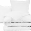 Housse de couette 240x260 cm + 2 taies d'oreiller 65x65 cm Coton Blanc